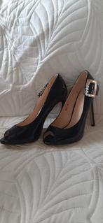 Zwarte lakleer dames schoen mt 38. Stiletto hak hoog, Ophalen of Verzenden, Zo goed als nieuw, Zwart