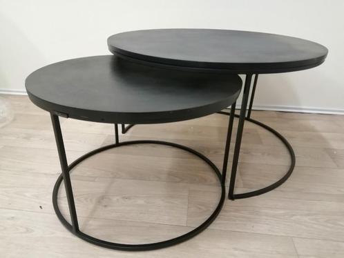 salontafel set 2 deel zwart model Bolder Richmond Interiors, Huis en Inrichting, Tafels | Salontafels, Nieuw, Minder dan 50 cm