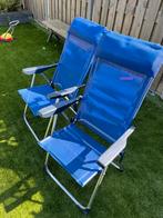 2 Gebruikte Tuinstoelen - Inklapbaar & Verstelbaar, Ophalen, Gebruikt, Metaal, Inklapbaar