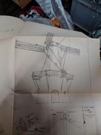 Bouwtekening bovenkruier tuinmolen 2m Hoog, Hobby en Vrije tijd, Ophalen of Verzenden