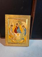 Oude religieuze icoon - Heilige Drie-eenheid, Ophalen of Verzenden