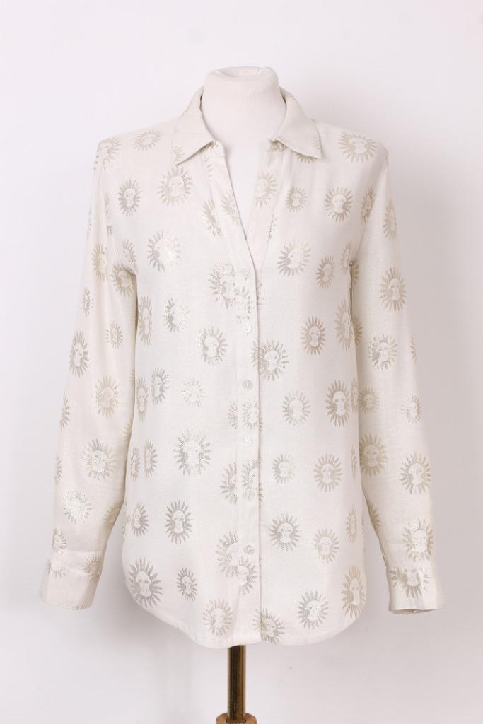 Blouse met goud Fabienne Chapot maat M, Kleding | Dames, Blouses en Tunieken, Zo goed als nieuw, Maat 38/40 (M), Verzenden