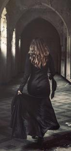 Morticia Addams type dress - size M, Ophalen of Verzenden, Zo goed als nieuw, Pak of Jurk