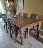 Te koop: tafel met 6 stoelen, Huis en Inrichting, Complete eetkamers, Ophalen, Gebruikt, Landelijk, 4 tot 6 stoelen