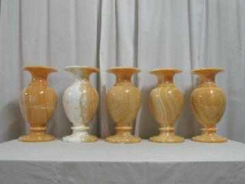 Natuurstenen vazen (Onyx Marmer) (Oranje | 40 cm) beschikbaar voor biedingen