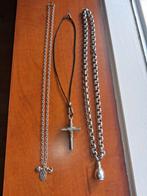3 Zilveren Kettingen - Netjes & Schoon, Sieraden, Tassen en Uiterlijk, Kettingen, Met hanger, Gebruikt, Ophalen of Verzenden, Zilver