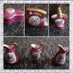 📌 6 delige Vintage set Limoges Frankrijk rood porselein, Ophalen of Verzenden, Porselein