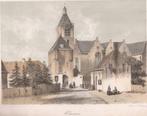 Vianen Stadsgezicht met poort en Kerk ca. 1863 Litho Mieling, Antiek en Kunst, Kunst | Etsen en Gravures, Ophalen of Verzenden
