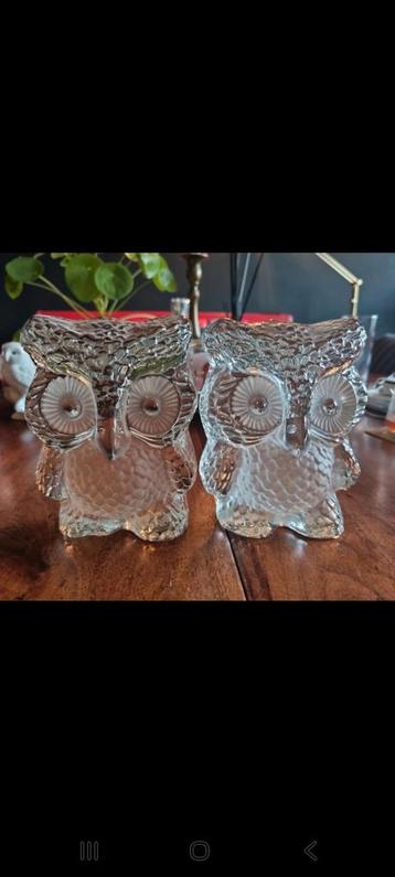 Vintage Viking Glass Uilen beschikbaar voor biedingen