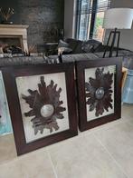 2 grote 3D houtenlijsten 2 verschillende hout objecten, Antiek en Kunst, Ophalen of Verzenden