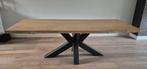 Eikenhouten boomstam tafel 240x100 met kruispoot, Huis en Inrichting, Tafels | Eettafels, Ophalen, 100 tot 150 cm, 200 cm of meer