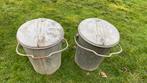 2 oude zinken vuilnisemmers Alphen aan den Rijn, Antiek en Kunst, Ophalen