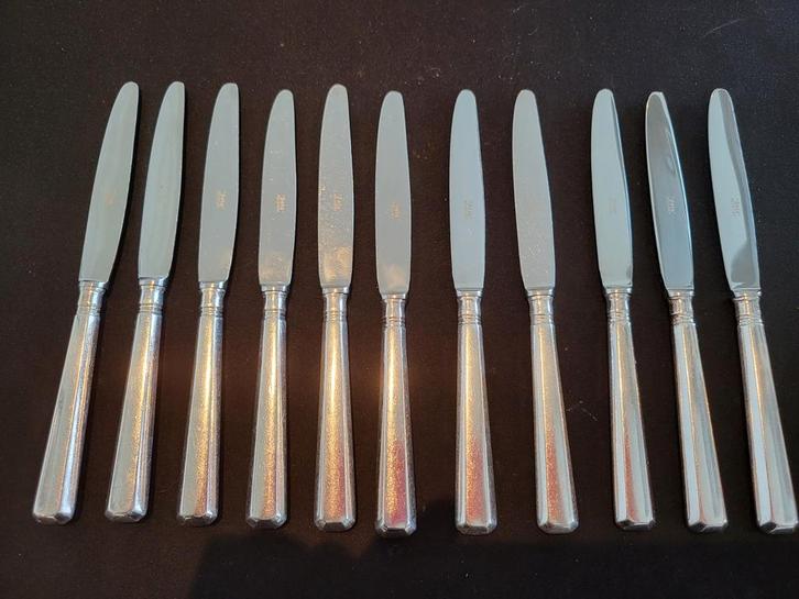 Dessertmesjes 18,2 cm SOLA 100 verzilverd 11 stuks, Huis en Inrichting, Keuken | Bestek, Zo goed als nieuw, Bestekset, Zilver