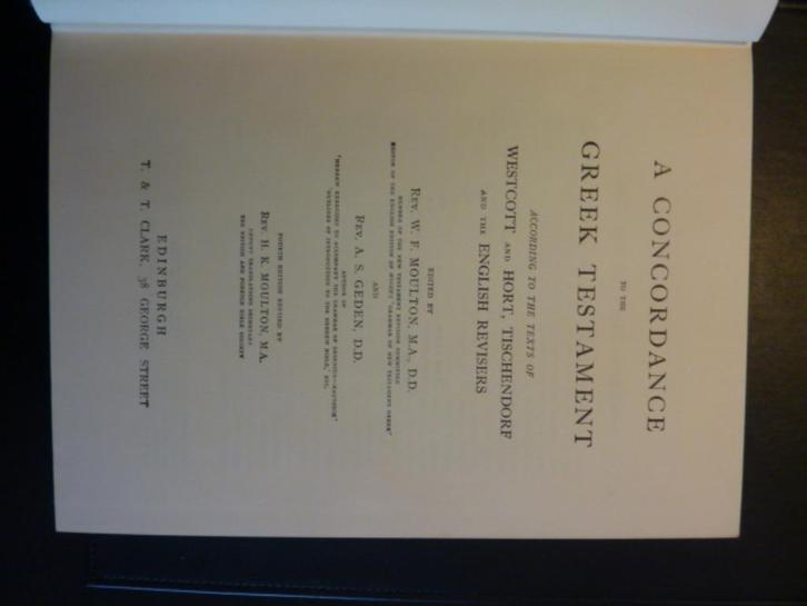 Moulton - A concordance to the Greek Testament, Boeken, Overige Boeken, Zo goed als nieuw, Verzenden