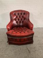 Fauteuil Oxblood rood leer Winchester Chesterfield fauteuil., Ophalen of Verzenden