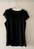 Dames blouse met V hals. Nieuw. Kant op hals en mouw. Maat L, Zwart, Maat 42/44 (L), Nieuw, Ophalen of Verzenden