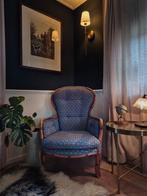 Giorgetti Fauteuil Italiaans Design | Bamboe Blauw Vintage, Huis en Inrichting, Fauteuils, Ophalen, Gebruikt, Minder dan 75 cm