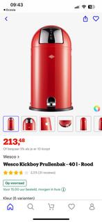 Wesco kickboy prullenbak, Huis en Inrichting, Woonaccessoires | Prullenbakken, 40 liter of meer, Ophalen, Gebruikt, Minder dan 50 cm