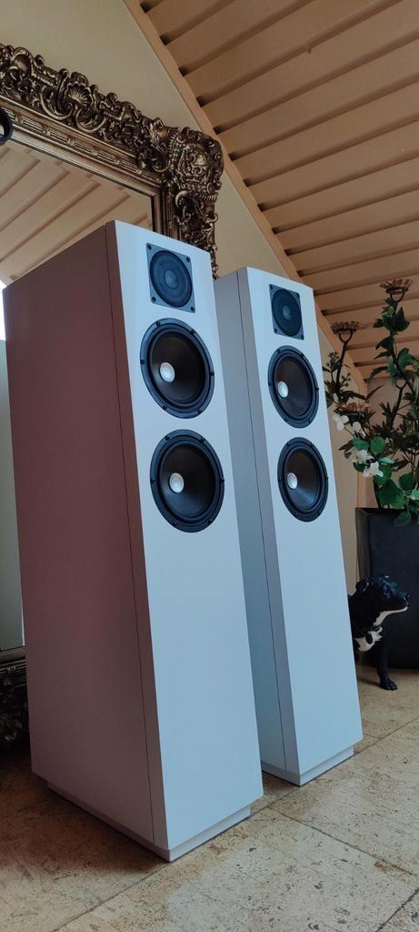 Master Persuader Zuilspeaker - 2nd Generation Chalk White., Audio, Tv en Foto, Luidsprekers, Zo goed als nieuw, Front, Rear of Stereo speakers