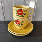 Vintage porselein gele kop en schotel, Antiek en Kunst, Ophalen of Verzenden