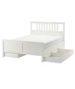 Hemnes 2-persoonsbed 140x200 met lades, Huis en Inrichting, Slaapkamer | Bedden, Ophalen, Gebruikt, Wit, Tweepersoons
