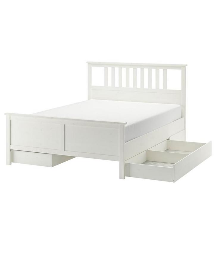 Hemnes 2-persoonsbed 140x200 met lades, Huis en Inrichting, Slaapkamer | Bedden, Gebruikt, Tweepersoons, 140 cm, 200 cm, Hout