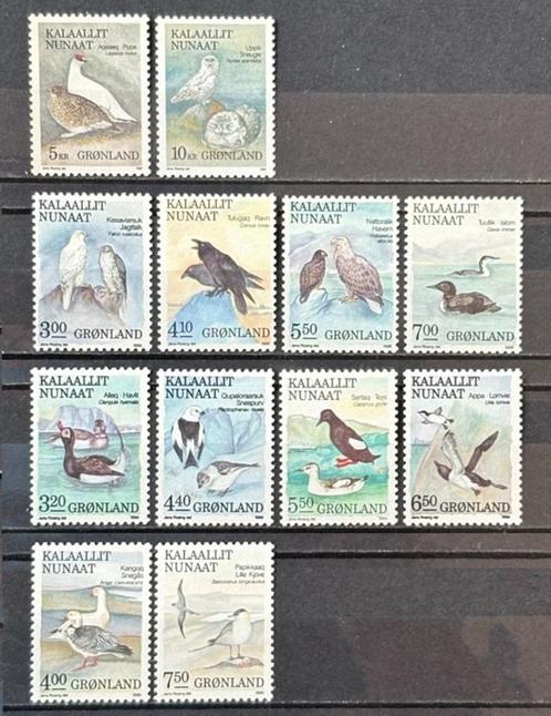 GROENLAND vogels 1987 - 1990 postfris, Postzegels en Munten, Postzegels | Thematische zegels, Postfris, Dier of Natuur, Verzenden