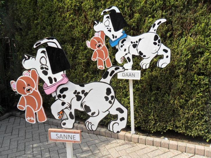 Geboorteborden / Geboortebord hond met blauwe halsbandje, Kinderen en Baby's, Kraamcadeaus en Geboorteborden, Nieuw, Geboortebord