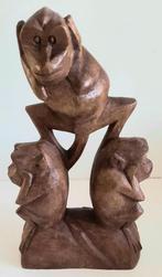 Groot hout beeld horen zien en zwijgen, Antiek en Kunst, Ophalen of Verzenden