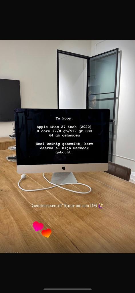 Apple iMac 2020 8 core, Computers en Software, Apple Desktops, Zo goed als nieuw, iMac, 3 tot 4 Ghz, 64 GB of meer, Ophalen