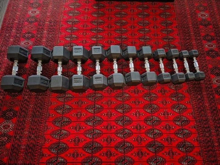 Set Dumbbells - Verschillende Gewichten, Sport en Fitness, Fitnessmaterialen, Zo goed als nieuw, Dumbbell, Armen, Benen, Borst