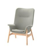 IKEA Vedbo Fauteuil - prachtige stoel met hoge rugleuning, Huis en Inrichting, Fauteuils, Ophalen, Gebruikt, 75 tot 100 cm, Hout