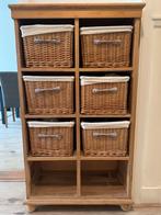 Houten Ladenkasten - Rieten Manden, Huis en Inrichting, Kasten | Ladekasten, Ophalen, Gebruikt, 5 laden of meer, 100 tot 150 cm