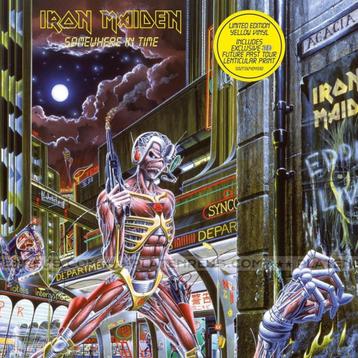 LP Iron Maiden Somewhere In Time Nieuw Geel Vinyl + Print  beschikbaar voor biedingen