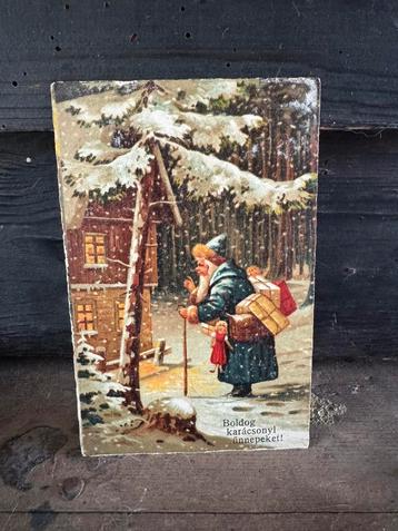 Oude kaart, kerstman hongaars, 192? beschikbaar voor biedingen