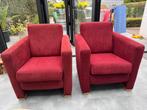 Corduroy stoelen wijnrood, Huis en Inrichting, Fauteuils, Ophalen, Overige materialen, 75 tot 100 cm, Zo goed als nieuw
