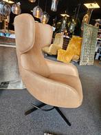 Draai Fauteuil mareina cognac leder h.e. design, Ophalen of Verzenden, Nieuw, 75 tot 100 cm, Stof