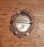 Antiek zilveren filigree broche schildering Madonna, Sieraden, Tassen en Uiterlijk, Antieke sieraden, Ophalen of Verzenden, Zilver