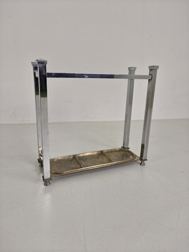 Chrome Art Deco Paraplu-/Wandelstokhouder – Klein Model, Antiek en Kunst, Antiek | Woonaccessoires, Ophalen