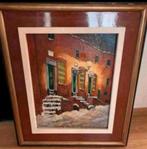 Olieverf Schilderij Abstraat Maastricht +_ 50x40 cm op plaat, Ophalen of Verzenden