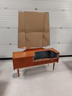 Mooie vintage teakhouten kaptafel met spiegel, Ophalen, Gebruikt, Hout