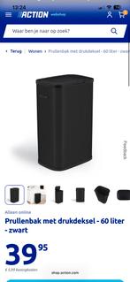 Zwarte prullenbak van Action, Ophalen, Kunststof, 50 tot 75 cm, 40 liter of meer