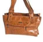 Vintage leren tas dames handtas van echt leer - bruin, Handtas, Bruin, Zo goed als nieuw, Verzenden