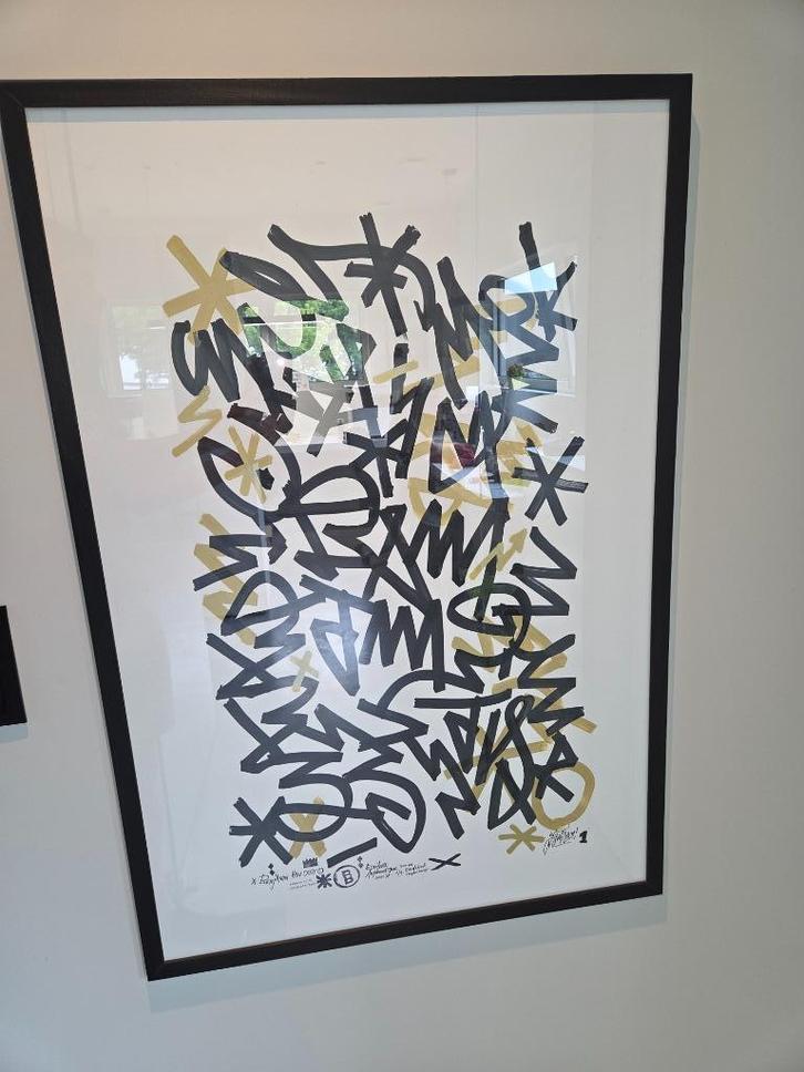 Origineel Werk Benjamin van Oost in Zwarte Kader 77x110, Antiek en Kunst, Kunst | Schilderijen | Modern, Ophalen