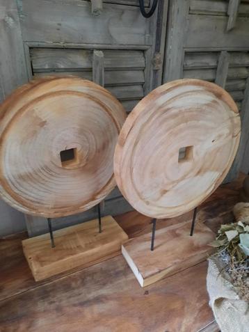 Partij decoratie houten wiel op voet kerstmarkt workshop  beschikbaar voor biedingen