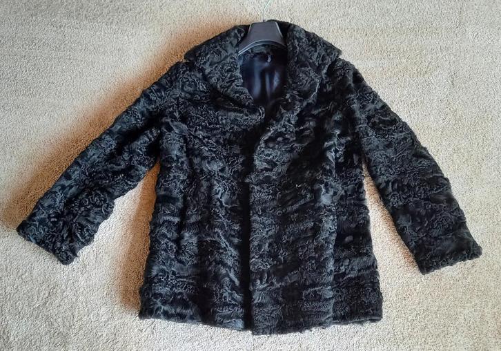 Zwarte bontjas, Kleding | Dames, Jassen | Winter, Nieuw, Maat 42/44 (L), Zwart, Ophalen of Verzenden