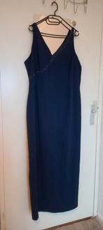 Nachtblauwe galajurk met steentjes, Kleding | Dames, Grote Maten, Ophalen of Verzenden, Zo goed als nieuw, Blauw, Jurk