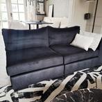 Zwarte velvet 'veren' look bank type Mercer, Ophalen, 150 tot 200 cm, Tweepersoons, 75 tot 100 cm