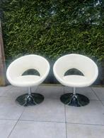 Leren draai stoelen!, Huis en Inrichting, Barkrukken, 2 krukken, 60 tot 90 cm, Draaibaar, Gebruikt