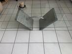 Vintage Glazen salontafel met granieten voet 130 x 80, Huis en Inrichting, Tafels | Salontafels, Ophalen, Gebruikt, 100 tot 150 cm